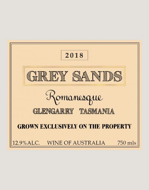 Label of Grey sands 2018 Romanesque
