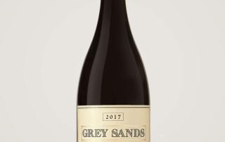 Bottle of newly released Grey Sands 2017 P Noir
